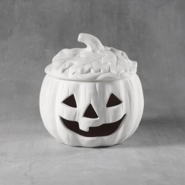 Ceramic Bisque Pumpkin Box with cut out